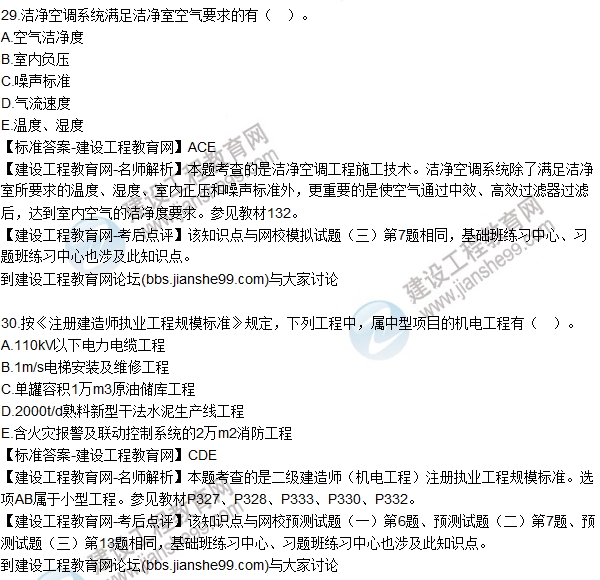 全網(wǎng)首發(fā):2016二建機(jī)電管理試題及答案(21-30)