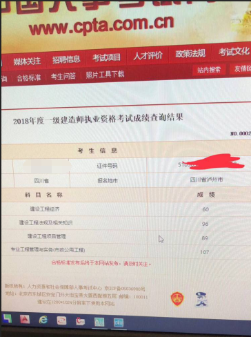 2018年一建成績 大家曬起來