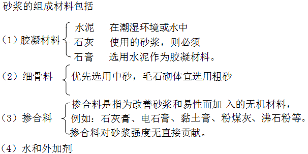 二級建造師建筑工程第三講建筑材料：砂漿、砌塊