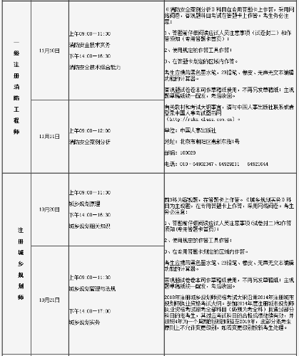 2018年一級(jí)注冊(cè)消防工程師考試時(shí)間及科目
