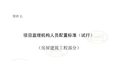 項目監(jiān)理機構(gòu)人員配置標準（試行）