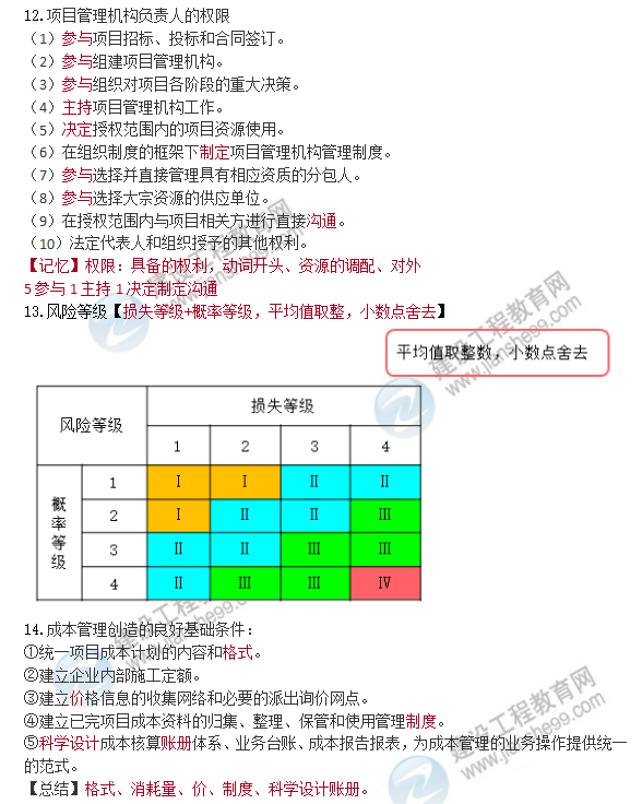 一建管理口訣 一建管理口訣