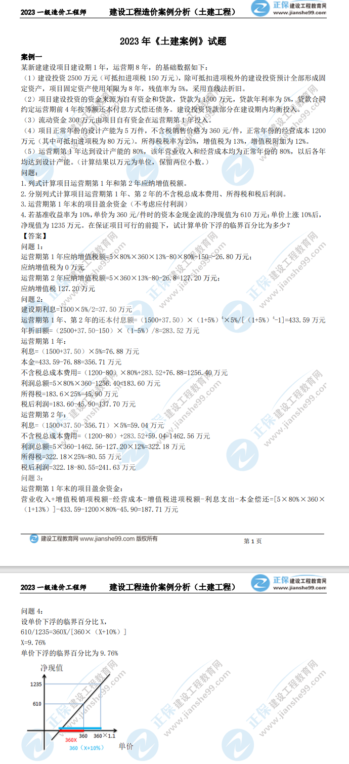 土建案例試題 土建案例試題