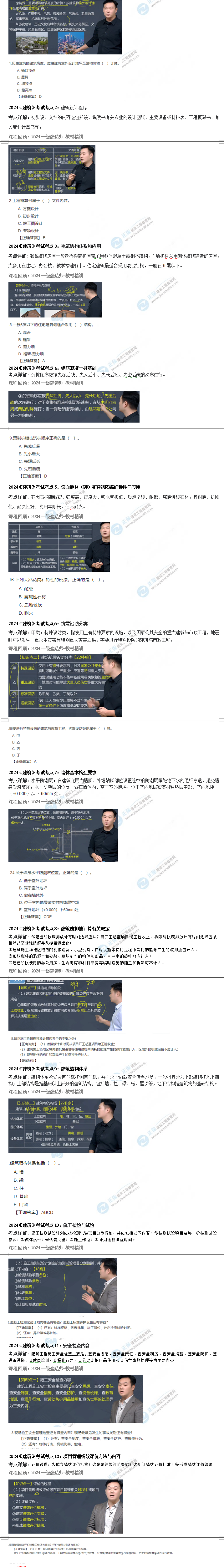 一建建筑考點(diǎn)回顧