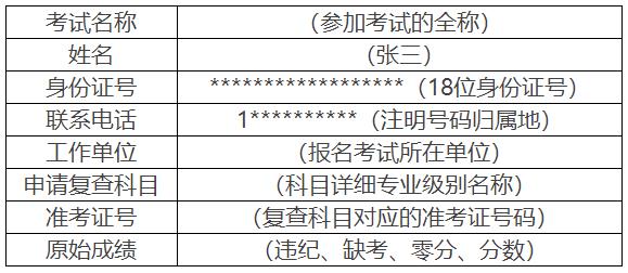 成績復(fù)查申請(qǐng)表